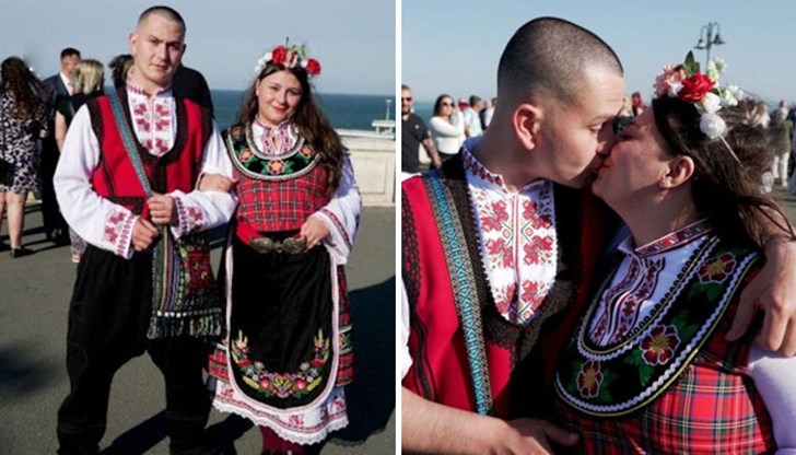 Кавалерът на Илияна също бе в народна носия Кавалерът на Илияна също бе в народна носия