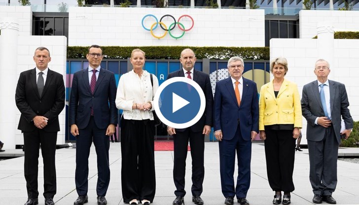 Държавният глава бе посрещнат в Лозана от президента на Международния олимпийски комитет