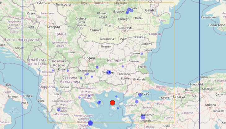 Трусът с магнитуд 4.5 бе усетен снощи Трусът с магнитуд 4.5 бе усетен снощи