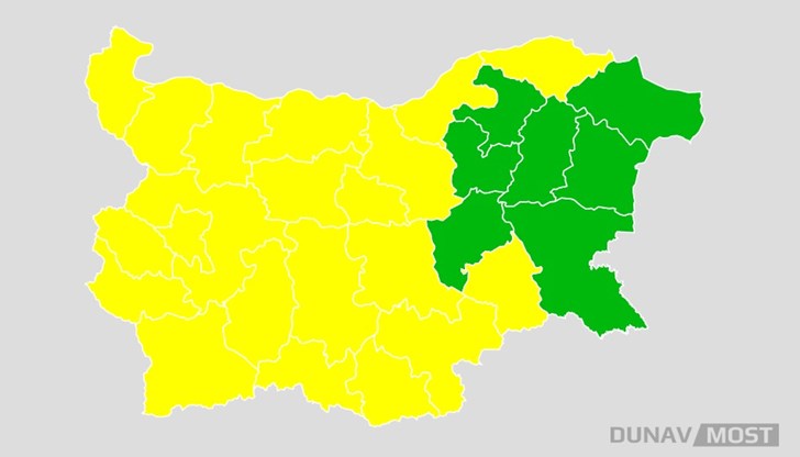 Предупреждението е издадено за 8 области