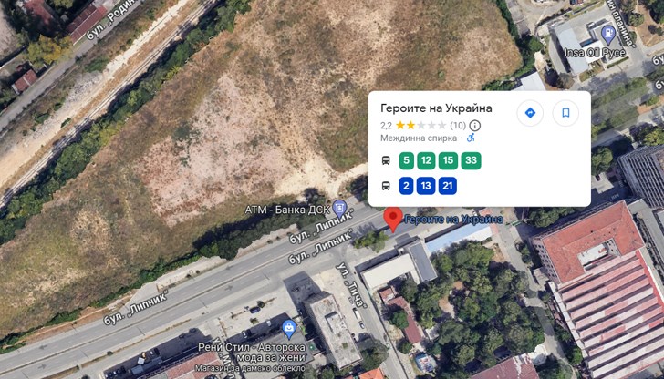 В "Гугъл Мапс" спирка „Найден Киров“ е преименувана на спирка „Героите на Украйна“ В "Гугъл Мапс" спирка „Найден Киров“ е преименувана на спирка „Героите на Украйна“