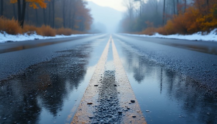 Увеличена опасност от черен лед с понижаване на температурите Увеличена опасност от черен лед с понижаване на температурите