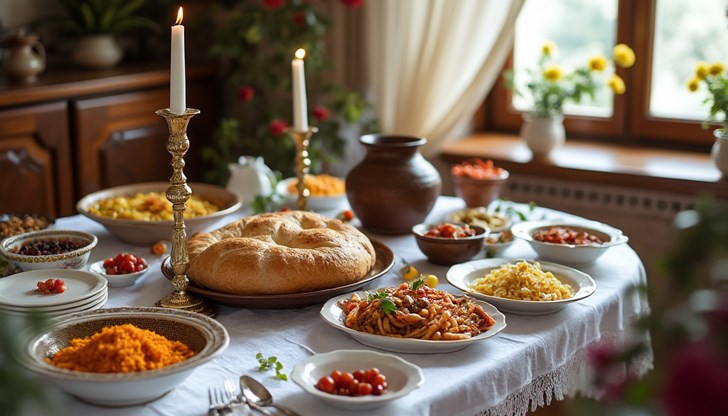 Обредният хляб и молитвата събират семействата на празничната трапеза Обредният хляб и молитвата събират семействата на празничната трапеза