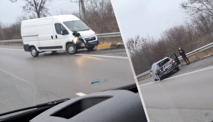 Ударили са се лек автомобил и микробус Ударили са се лек автомобил и микробус