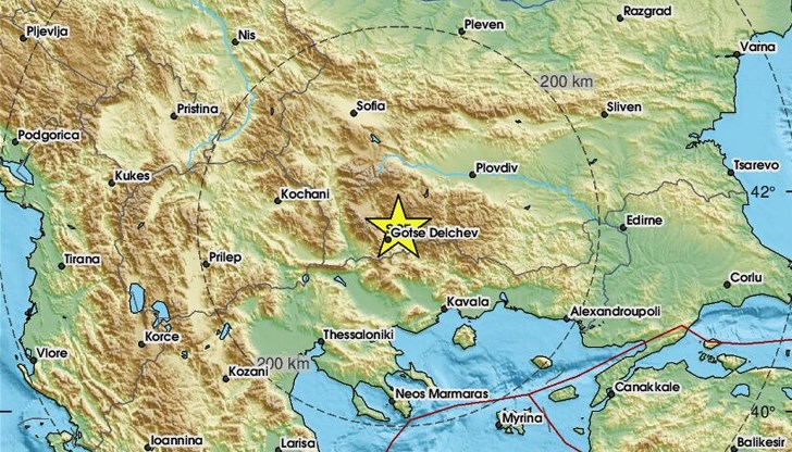 Трусът е регистриран в ранните часове на деня Трусът е регистриран в ранните часове на деня