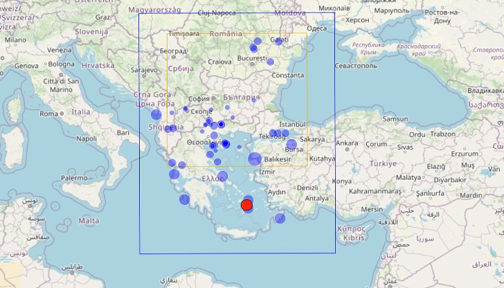 Епицентърът е на стотици километри от българската граница Епицентърът е на стотици километри от българската граница