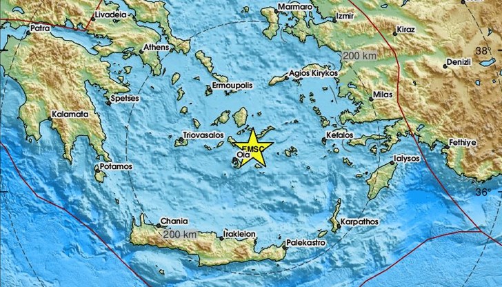Сеизмолозите отчетоха магнитуд от 5 по Рихтер Сеизмолозите отчетоха магнитуд от 5 по Рихтер