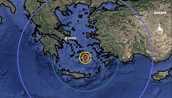 Трусът е усетен в 22:16 часа