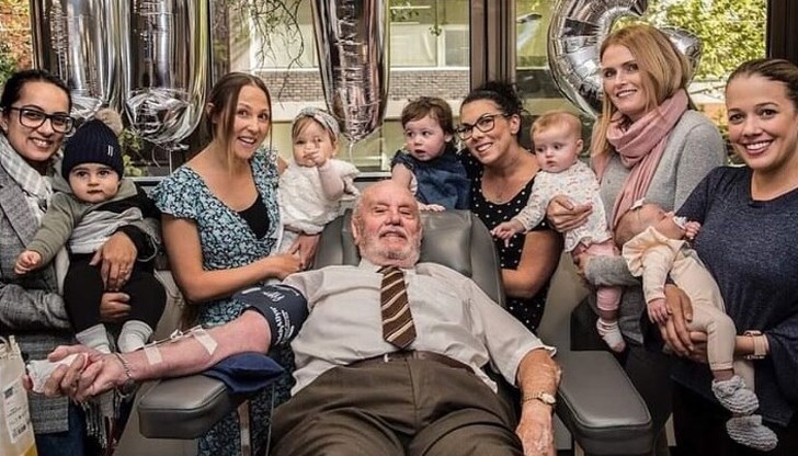 Джеймс Харисън дари кръв 1100 пъти, като спаси над 2 милиона бебета Джеймс Харисън дари кръв 1100 пъти, като спаси над 2 милиона бебета