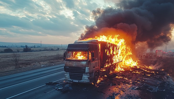 По чудо няма сериозно пострадали при инцидента, въпреки огнената стихия / Снимката е илюстративна