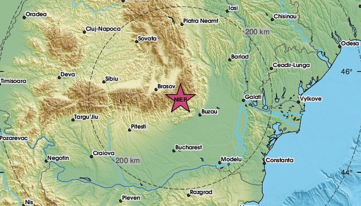 Трусът е регистриран на дълбочина от 140 километра Трусът е регистриран на дълбочина от 140 километра