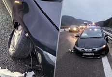 Нелеп инцидент с гума от ТИР причини верижна катастрофаДвама шофьори