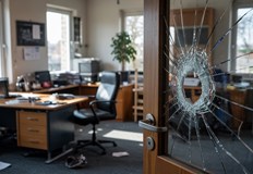 Кражбата е извършена чрез взлом на офис на фирма в