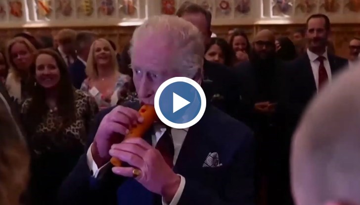 Кралят на Великобритания стана част от необичаен зеленчуков оркестър