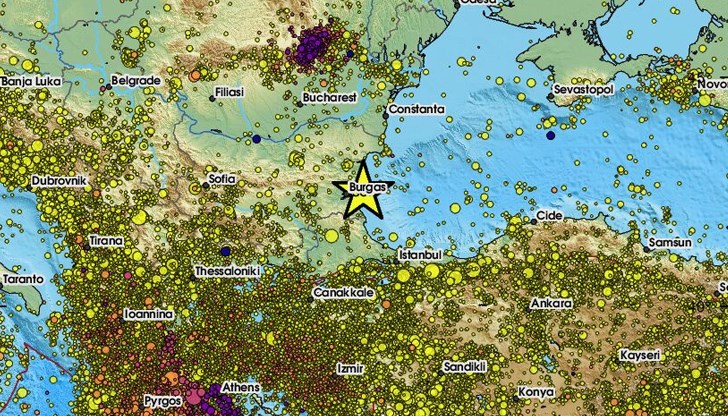 Няколко последователни труса с магнитуд до 3,3 по Рихтер са отчетени в Черно море