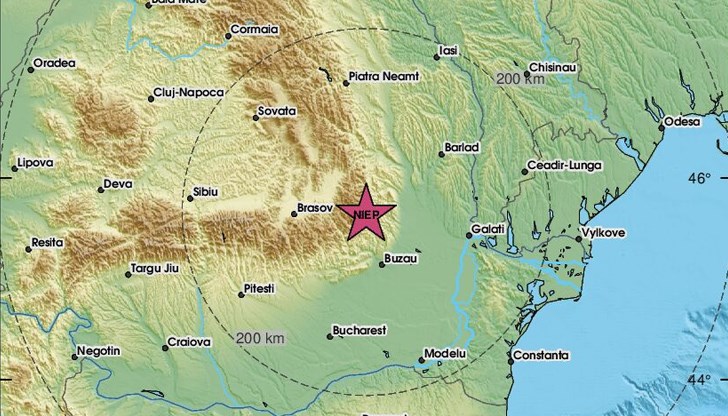 Трусът е регистриран днес в 14:50 часа