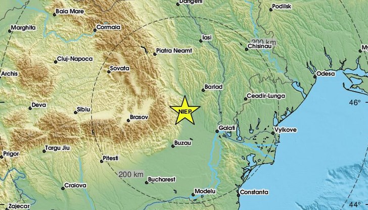 Трусът е регистриран днес в 18:43 часа