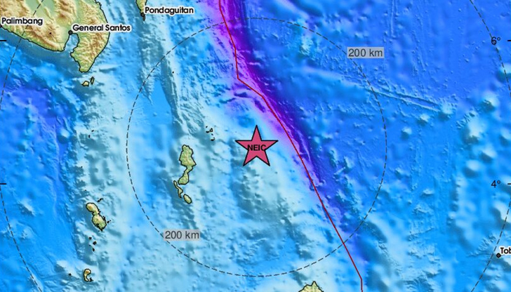 Трусът е регистриран на 108 километра дълбочина в Огнения пръстенСилно