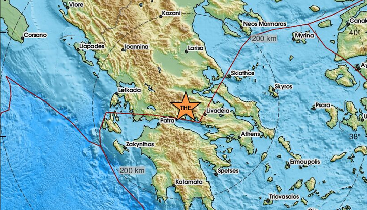 Трусът е регистриран днес в 12:04 часаЗеметресение с магнитуд 3.9