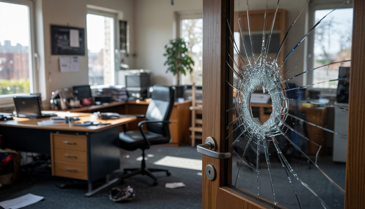 Кражбата е извършена чрез взлом на офис на фирма в