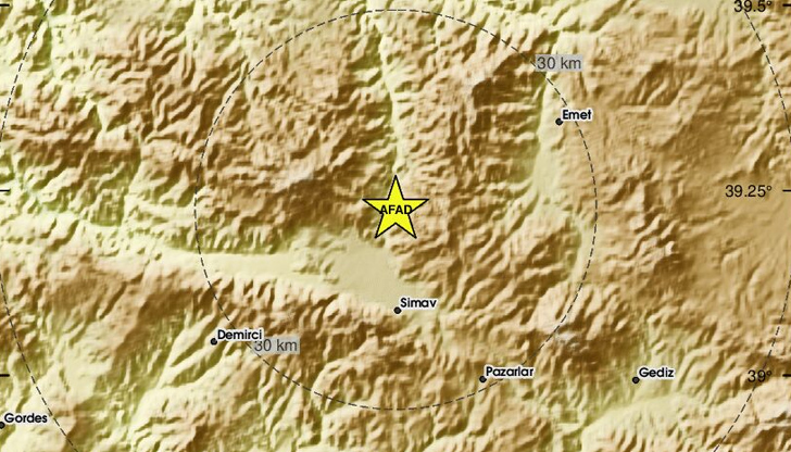 Трусът е регистриран на дълбочина от 13 километра близо до