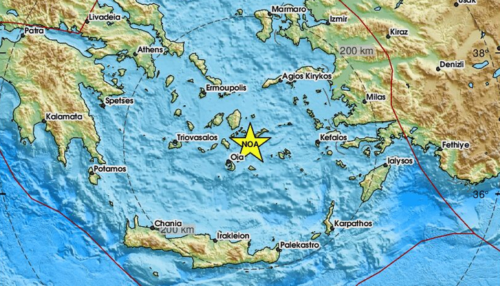 Трусът е регистриран на 5 километра дълбочина Земетресение с магнитуд