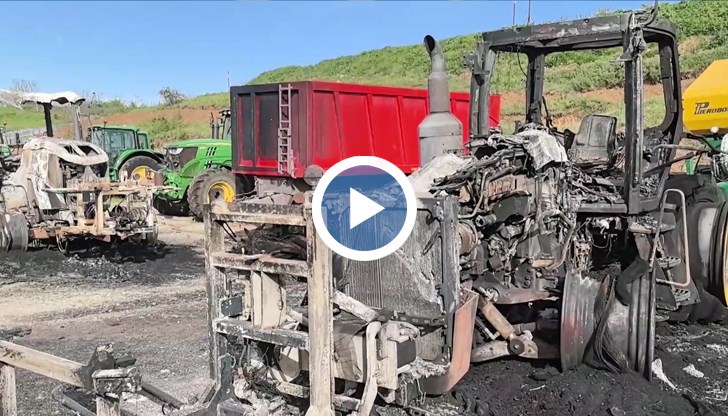 Пожар унищожи земеделска техника за над 3 милиона лева в стопански двор в Ямболско