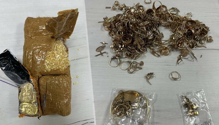 Златото е било скрито под коланите на дънките на двамата шофьори