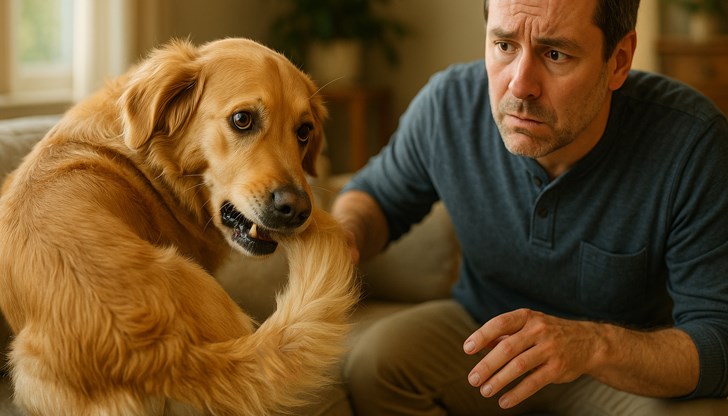 Хапането на опашката при кучето може да означава сериозен здравословен проблем Хапането на опашката при кучето може да означава сериозен здравословен проблем