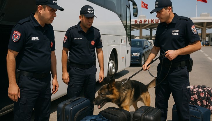 Специално обучено куче помогна за откриването на наркотичните вещества, скрити в тайни отделения на автобус