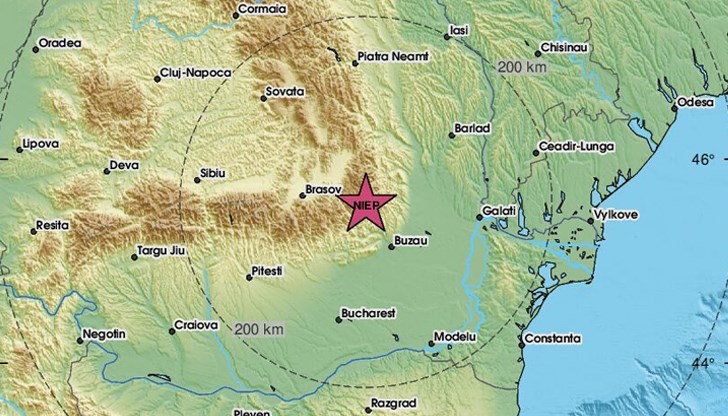 Трусът е регистриран в 00:59 часа Трусът е регистриран в 00:59 часа