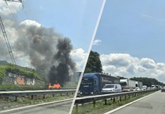 Движението в посока София временно е спряно Километрично задръстване се