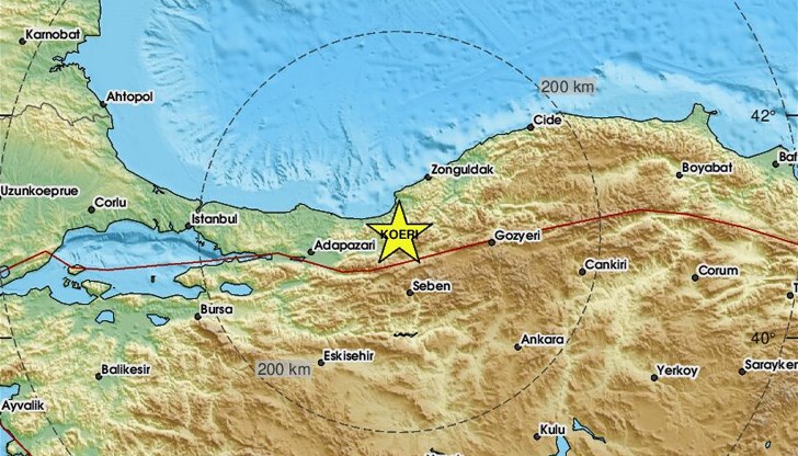 Трусът е регистриран тази нощ в 03:02 часа българско време Трусът е регистриран тази нощ в 03:02 часа българско време
