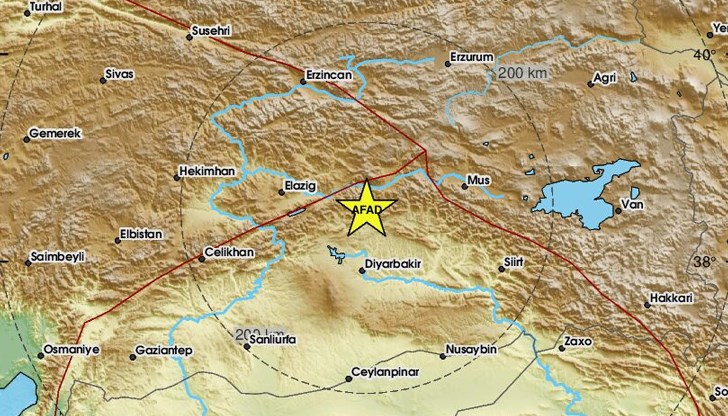 Земетресение разтърси района на Диарбекир Земетресение разтърси района на Диарбекир