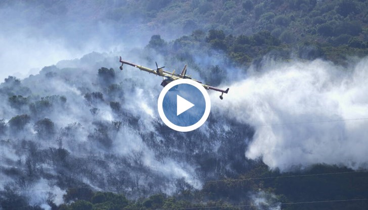 В гасенето участват 90 пожарникари и пет противопожарни самолета
