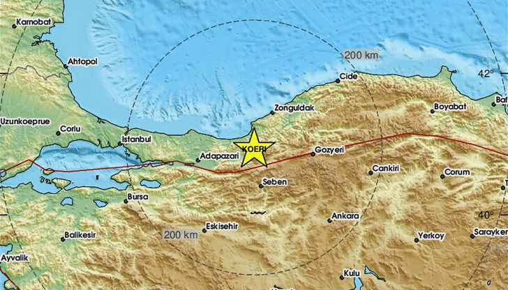 Трусът е регистриран тази нощ в 03:02 часа българско времеЗеметресение