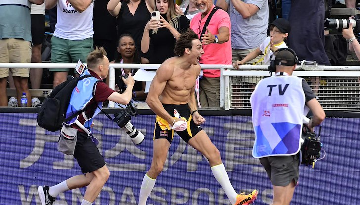 Шведският атлет преодоля 6.28 метра от първия си опит на