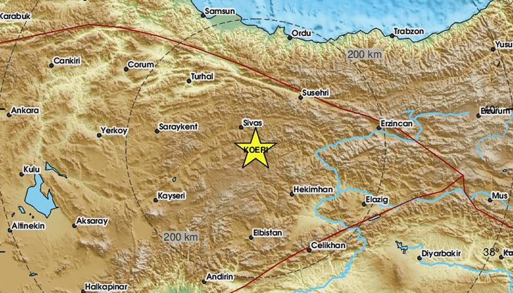 Трусът е регистриран днес следобед в 16:34 часаСлабо земетресение с