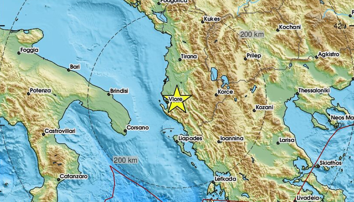 Трусът е регистриран близо до Елбасан с дълбочина 5 километраЗеметресение