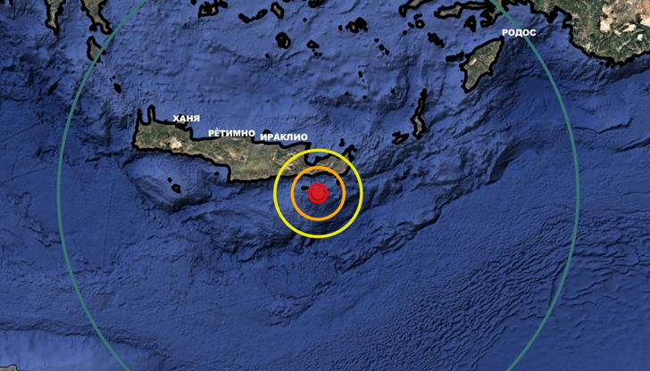 Трусът е регистриран на 900 километра от София и не