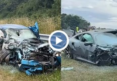 Шофьорите на двете спортни коли оцеляха като по чудоТежка катастрофа