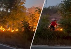 Огънят се разпространява на няколко фронтаПожар обхваща района край село