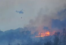 Кугър от ВВС излетя в помощ срещу възобновилия се пожар