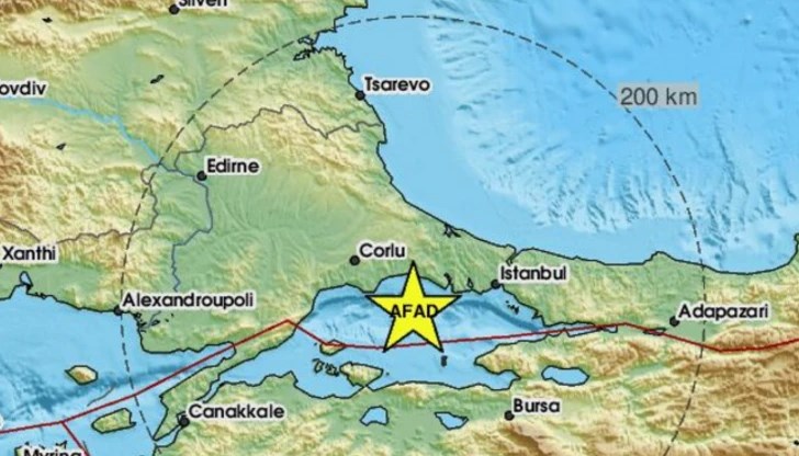 Трус с магнитуд 3.9 се усети в турския мегаполис Истанбул