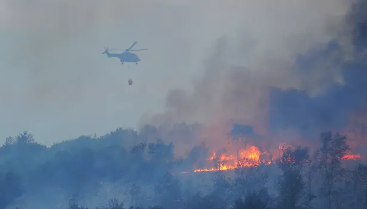 Кугър от ВВС излетя в помощ срещу възобновилия се пожар
