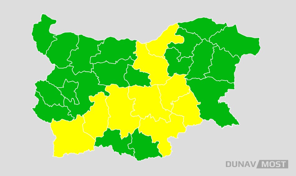 Русе е сред най-горещите райони с очаквани максимални стойности до