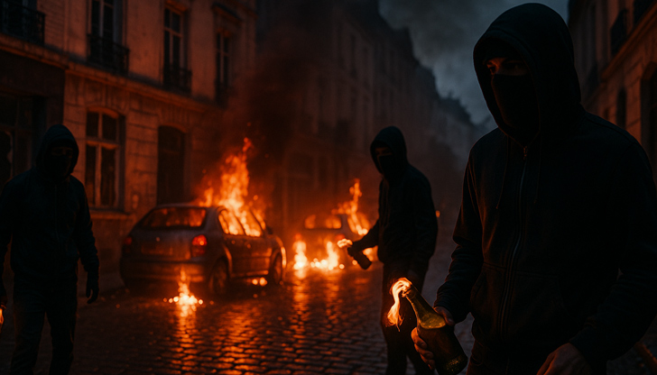 Група маскирани и въоръжени мъже предизвикаха хаос и сблъсъци с