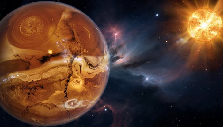 Звездата HOPS-315 в съзвездието Орион показва процеси, подобни на формирането