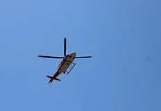 За първи път използваха новата хеликоптерна площадка в болницатаМедицински хеликоптертранспортира