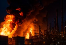 Пожарът в завода на Лукойл е потушенУкраински дронове предизвикаха пожар